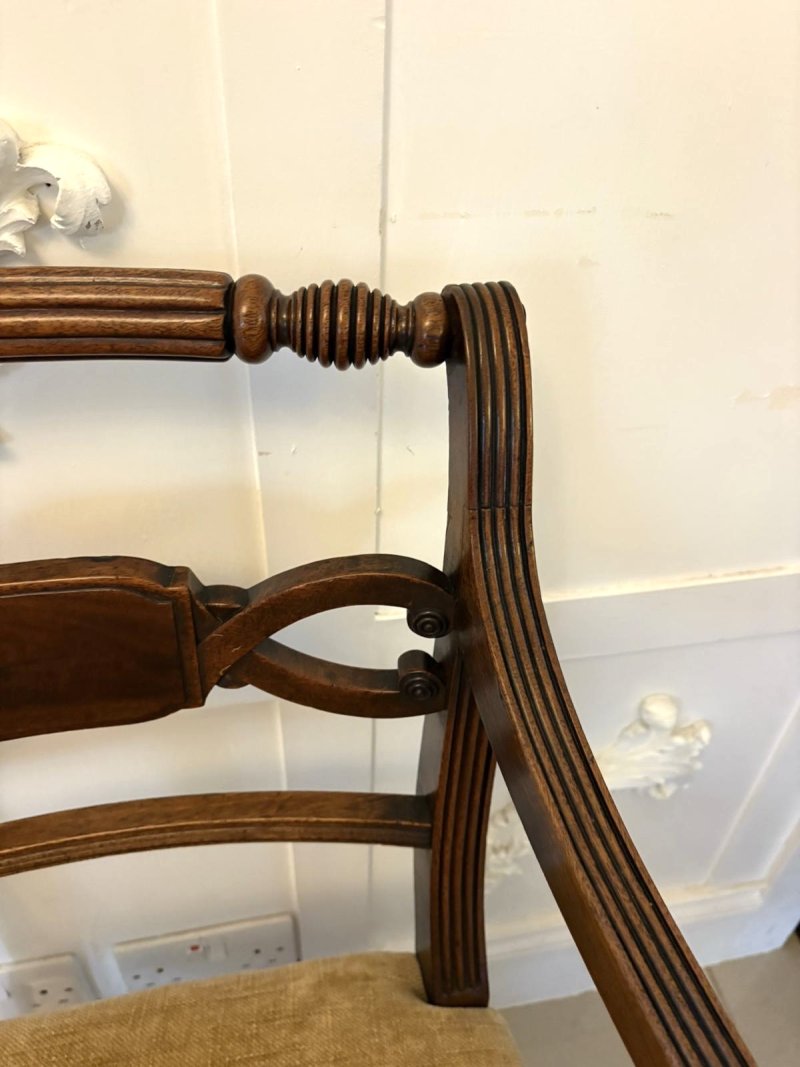 Fine Pair of Antique George III Quality Mahogany Desk/Carver Chairs